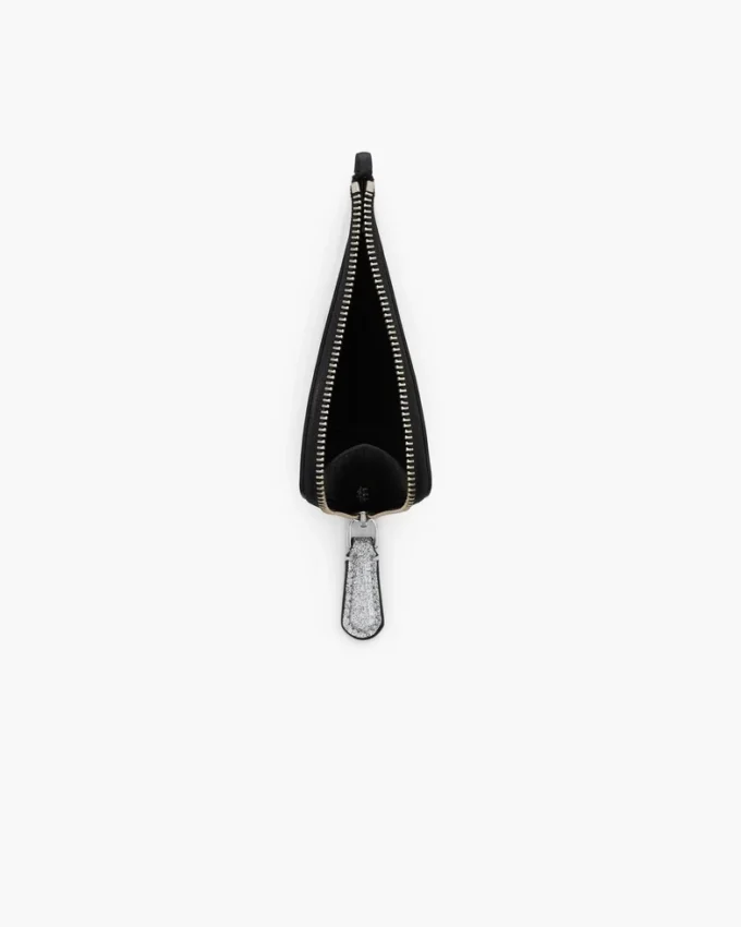 The Coated Glitter Everyday Top Zip Charm Wallet
