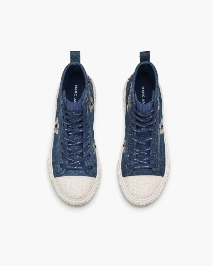 The Sequin Daisy Denim High Top Sneaker