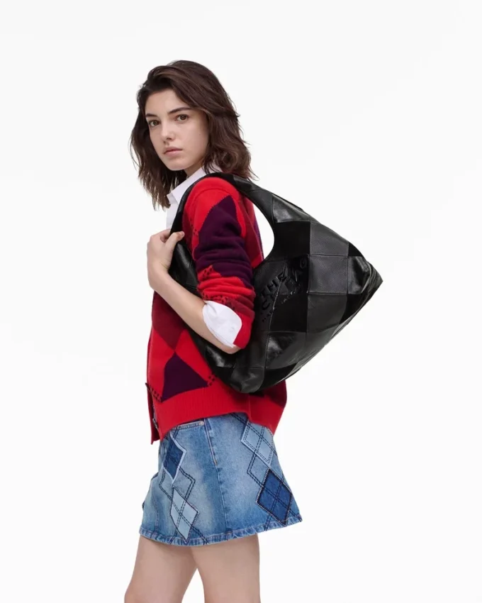 The Suede Patchwork Sack Bag