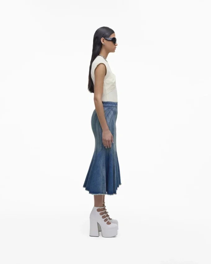The Wave Denim Skirt
